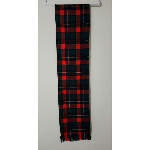 Vtg Pendleton 100% Virgin Wool Long Scarf Tartan Plaid Red Green Blue Black 90" - Picture 3 of 6